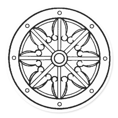 Dharma Wheel Round Stickers by JessicaInSeattle