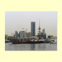 Dhau Harbor & Liberation Tower in Kuwait postcards