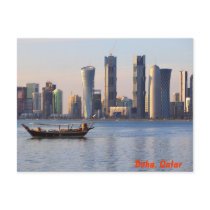Dhow and Doha skyline Post Card