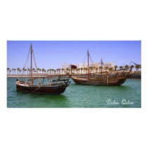 Dhows in Doha Bay Personalized Photo Card