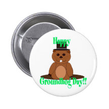 ¡Día de la marmota feliz! Pin
