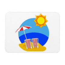 Día de la playa de la sol iman de vinilo