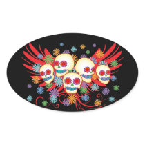 Dia de los Muertos 2 Oval Sticker