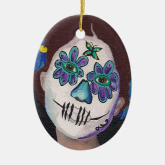 dia de los muertos blue lady christmas tree ornament dia de los muertos blue lady christmas tree ornament