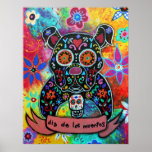 Dia de los Muertos Bulldog Dog Poster