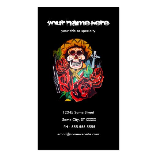 dia de los muertos business cards (back side)