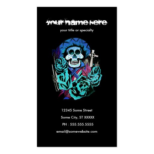 dia de los muertos business cards (back side)