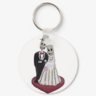 round_keychain - Perfect for any wedding party, gift, or just lovers of Mexican Dia de los Muertos art.
