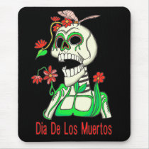 Dia De Los Muertos "Laughing Skeleton" Mousepad by Aquavel Dia De Los Muertos "Laughing Skeleton" Mousepad