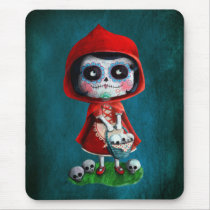 artsprojekt, fairy tale, halloween, red riding hood, dia de los muertos, sugar skull, day of the dead, la catrina, little red riding hood, fairytale, horror, skulls, dia de muertos, spooky, scary, catrina, calavera, gothic, mexico, mexican, spooky fairy tale, mexican fairy tale, fairy tale gift, halloween gift, halloween present, fairy tale present, red riding hood gift, red riding hood present, the day of the dead, children stories, folk tales, mexican day of the dead, day of the dead skulls, day of the dead mask, Mouse pad with custom graphic design