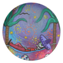 Dia de los Muertos mariachi Siesta by Prisarts plates