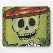 dia de los muertos skeleton dude print mousepad mousepads
