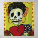 dia de los muertos skeleton lady print print