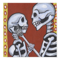 Dia de los Muertos Skeletons in Love Canvas Print