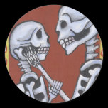 Dia de los muertos skeletons in love sticker