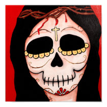 Dia de los Muertos Skeletons Jesus Print