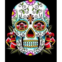 dia de los muertos skull ladies long sleeve  t-shirts
