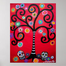 dia de los muertos skulls print