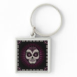 Dia de los Muertos spiderweb skull Key Chains Dia de los Muertos spiderweb skull Key Chains