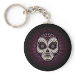 Dia de los Muertos spiderweb skull Keychains Dia de los Muertos spiderweb skull Keychains