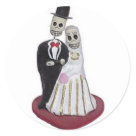 round_sticker - Perfect for any wedding party, gift, or just lovers of Mexican Dia de los Muertos art.