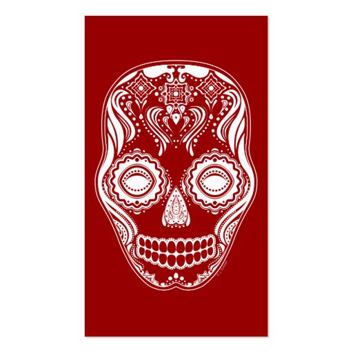 Dia de los Muertos That Girl Skull Business Card Template (back side)
