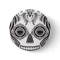 Dia de los Muertos That Girl Skull Pinback Button