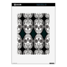 Dia de los Muertos That Girl Skull Diamond Pattern iPad Decals
