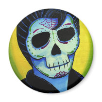 Dia de los Muertos The King of Rock magnets
