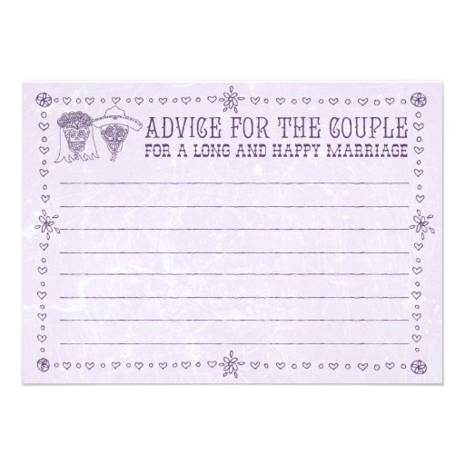 Dia de los Muertos Wedding Advice Cards