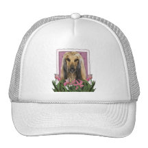 Día de madres - tulipanes rosados - afgano gorros bordados