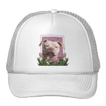 Día de madres - tulipanes rosados - Pitbull - chic Gorro