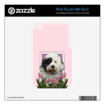 Día de madres - tulipanes rosados - Terrier tibeta Calcomanía Para iPod Touch 4G