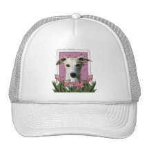 Día de madres - tulipanes rosados - Whippet Gorra
