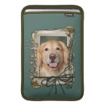 Día de padres - golden retriever de piedra de las  fundas para macbook air