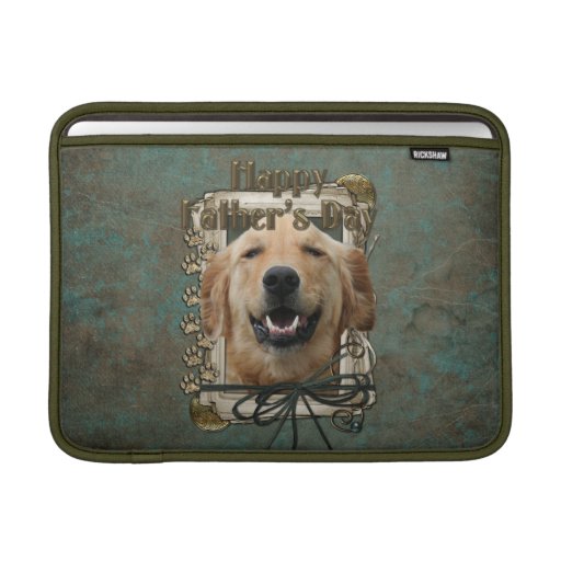 Día de padres - patas de piedra - golden retriever fundas macbook air