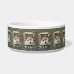 Día de padres - patas de piedra - Shiba Inu Tazón Para Perro