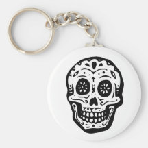 Día del Cráneo-Blanco muerto Llaveros Personalizados