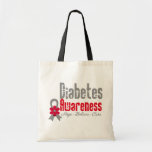 Diabetes Awareness Flower Ribbon Bags