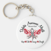 Diabetes Awareness Month Butterfly 3.2 Key Chains
