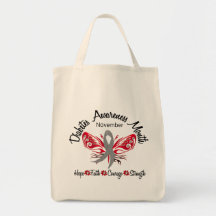Diabetes Awareness Month Butterfly 3.2 Tote Bags