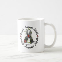 Diabetes Awareness Month Flower Ribbon 3 Mugs
