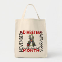 Diabetes Awareness Month Flower Ribbon 4 Bag