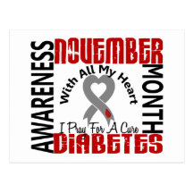 Diabetes Awareness Month Heart 1.1 Post Card
