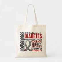 Diabetes Awareness Month Ribbon I2.3 Canvas Bags