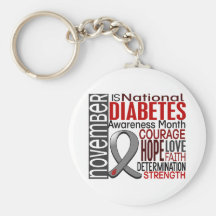 Diabetes Awareness Month Ribbon I2.3 Key Chains