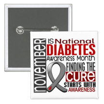 Diabetes Awareness Month Ribbon I2.5 Buttons