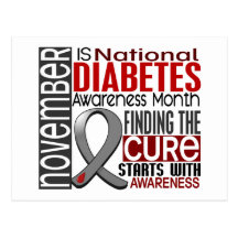 Diabetes Awareness Month Ribbon I2.5 Post Card