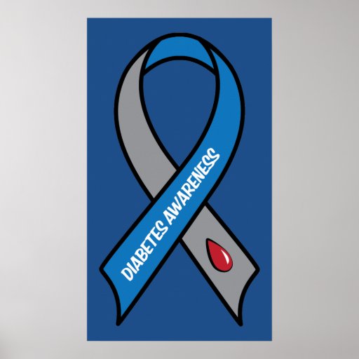 Diabetes Awareness Ribbon Poster | Zazzle