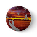Diabetes Awareness Ribbons Float Through Sunset buttons